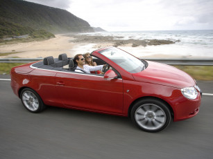 обоя автомобили, volkswagen, eos, красный, au-spec