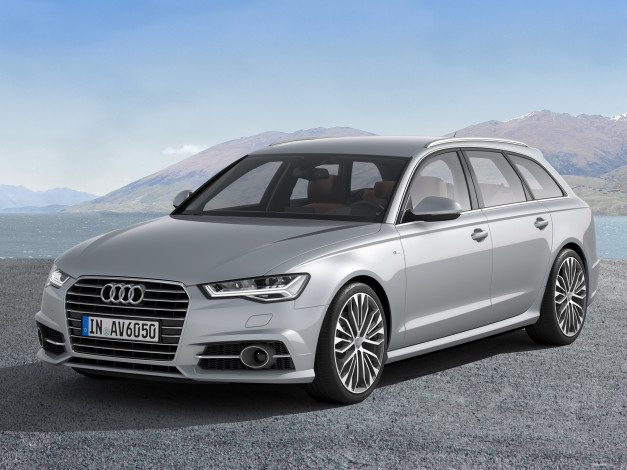 Обои картинки фото автомобили, audi, 4g, c7, avant, 2-0, tdi, s-line, a6, серый, 2014г