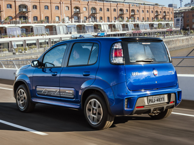 Обои картинки фото автомобили, fiat, sporting, 2014г, uno, синий