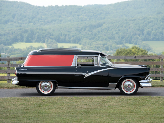 Обои картинки фото автомобили, ford, delivery, sedan, courier, 1956г, темный