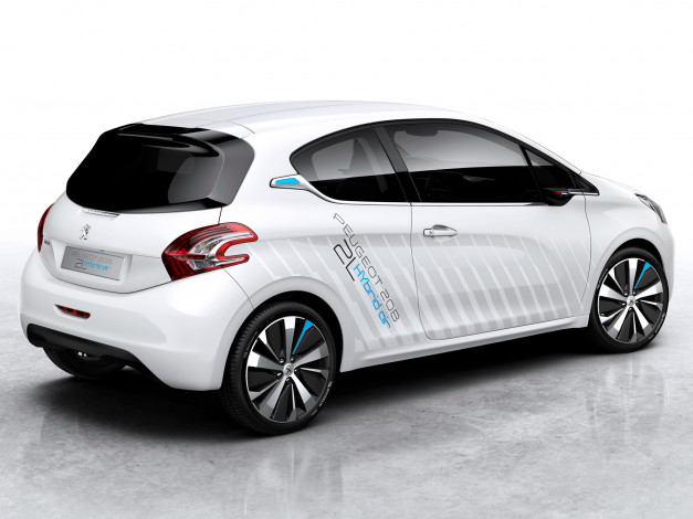 Обои картинки фото автомобили, peugeot, air, 2l, светлый, hybrid, 208, concept