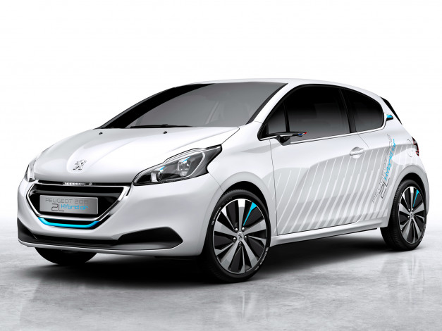 Обои картинки фото автомобили, peugeot, светлый, concept, 208, hybrid, air, 2l