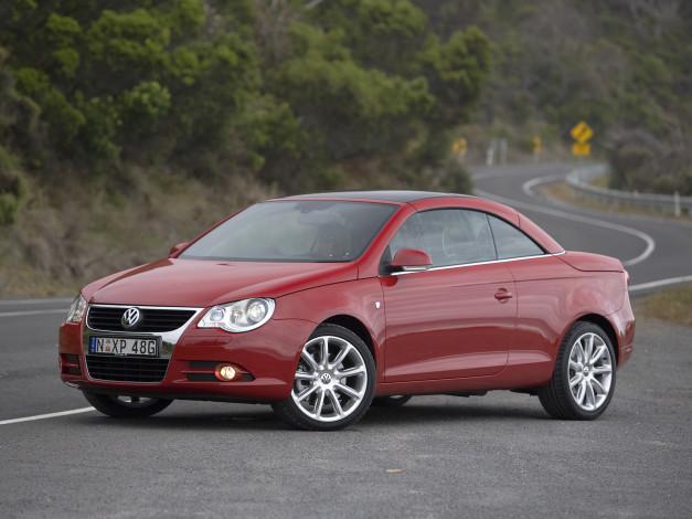 Обои картинки фото автомобили, volkswagen, eos, красный, au-spec