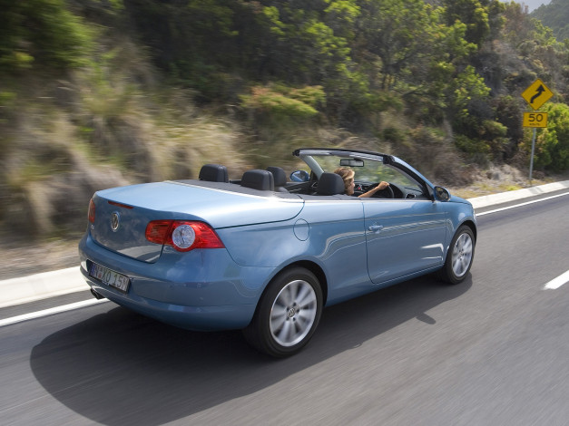 Обои картинки фото автомобили, volkswagen, eos, синий, au-spec