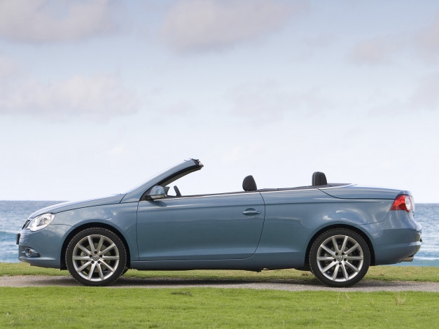 Обои картинки фото автомобили, volkswagen, синий, au-spec, eos