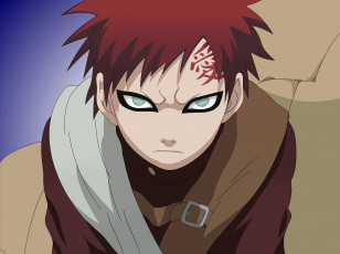 Картинка аниме naruto взгляд мальчик gaara фон