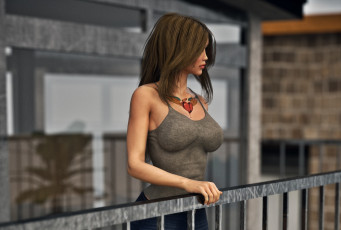 Картинка 3д+графика люди+ people фон взгляд девушка