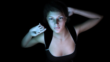 Картинка 3д+графика люди+ people девушка фон взгляд