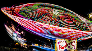 обоя разное, карусели,  качели,  аттракционы, карусель, ночь