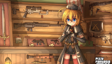 Картинка аниме pixiv+fantasia арт девушка kaiyi pixiv fantasia оружие