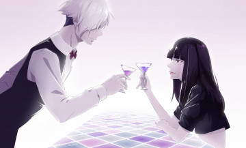 Картинка аниме death+parade алкоголь бармен бокал kurokami no onna decim death parade art