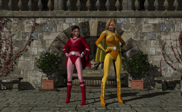 Картинка 3д+графика люди+ people девушки взгляд фон