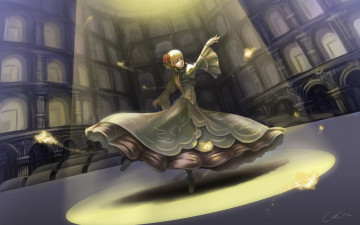 Картинка аниме umineko+no+naku+koro+ni beatrice девушка цветок бабочки umineko no naku koro ni арт madcocoon когда плачут чайки свет роза