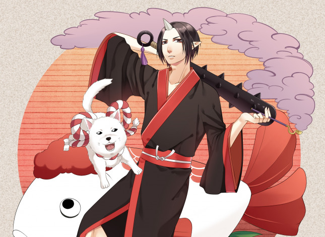 Обои картинки фото аниме, hoozuki no reitetsu, хладнокровный, хозуки, арт, парень