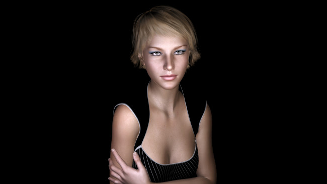 Обои картинки фото 3д графика, люди , people, девушка, взгляд, фон