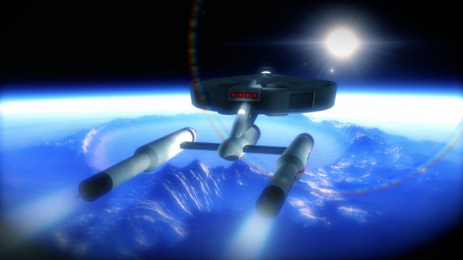 Обои картинки фото космос, арт, космический, корабль, полет, вселенная, планета