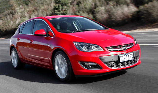 Обои картинки фото автомобили, opel, au-spec, astra, красный