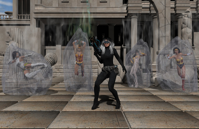 Обои картинки фото 3д графика, фантазия , fantasy, фон, взгляд, девушка