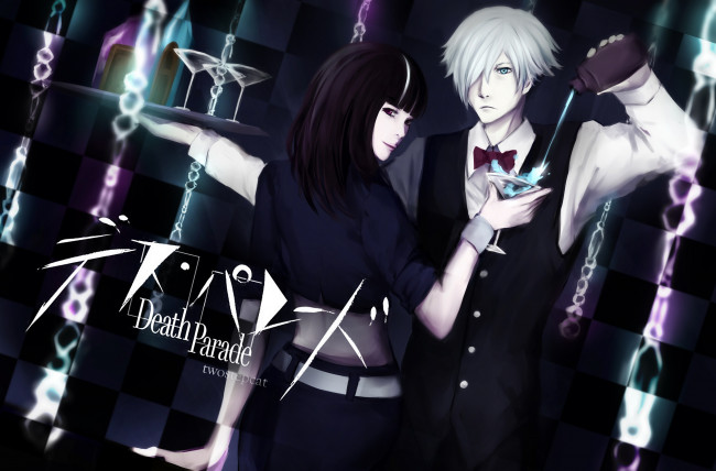 Обои картинки фото death parade, аниме, девушка, бар, деким, смерти, судья, бармен, парад, death, parade