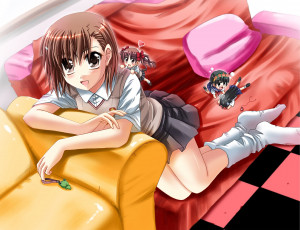 Картинка аниме toaru+majutsu+no+index взгляд девушка фон