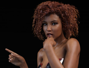 Картинка 3д+графика портрет+ portraits фон взгляд девушка