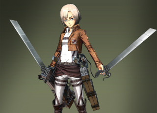 Картинка аниме shingeki+no+kyojin девушка