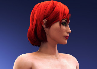 Картинка 3д+графика портрет+ portraits фон взгляд девушка