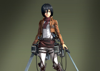 Картинка аниме shingeki+no+kyojin девушка