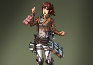 Картинка аниме shingeki+no+kyojin девушка