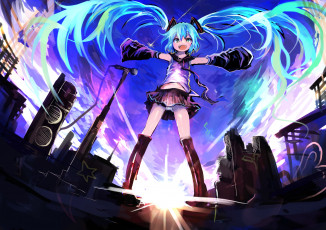 Картинка аниме vocaloid hatsune miku