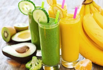 Картинка еда напитки +сок bananas мандарин киви банан juice коктейль cocktail сок fruit огурец авокадо
