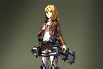 Картинка аниме shingeki+no+kyojin девушка