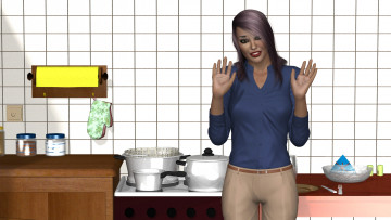 Картинка 3д+графика люди+ people девушка фон взгляд