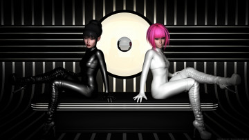 Картинка 3д+графика люди+ people девушки взгляд фон