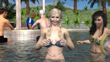 Картинка 3д+графика люди+ people фон взгляд девушки