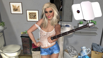 Картинка 3д+графика люди+ people взгляд девушка фон