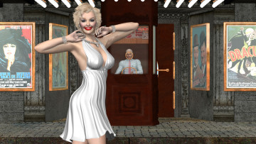 Картинка 3д+графика люди+ people взгляд фон девушка