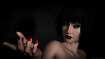 Картинка 3д+графика портрет+ portraits девушка взгляд фон