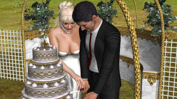 Картинка 3д+графика романтика+ romantics парень фон взгляд девушка