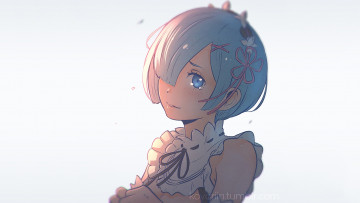 Картинка аниме re +zero+kara+hajimeru+isekai+seikatsu взгляд девушка фон