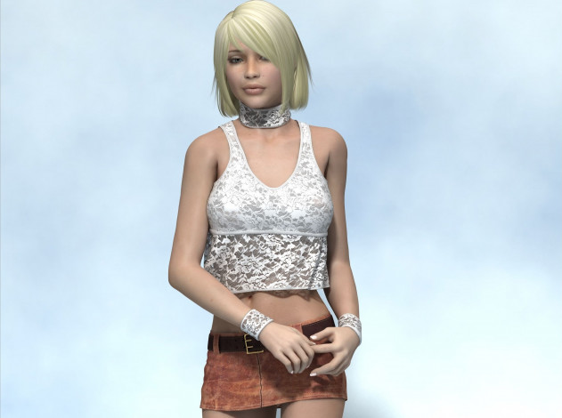 Обои картинки фото 3д графика, люди , people, фон, взгляд, девушка