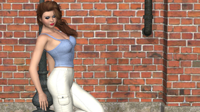 Обои картинки фото 3д графика, люди , people, фон, взгляд, девушка