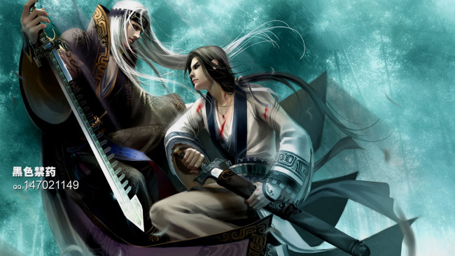 Обои картинки фото фэнтези, люди, парни, меч