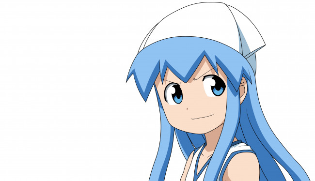 Обои картинки фото shinryaku,  ika musume, аниме, девушка, взгляд, фон