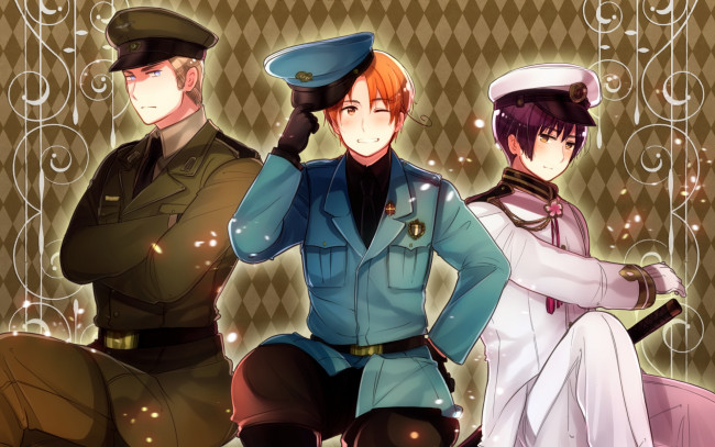 Обои картинки фото аниме, hetalia,  axis powers, парни