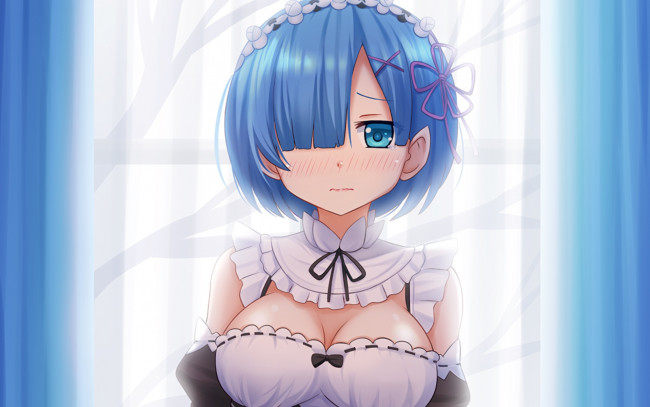 Обои картинки фото аниме, re,  zero kara hajimeru isekai seikatsu, фон, взгляд, девушка