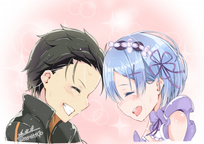 Обои картинки фото аниме, re,  zero kara hajimeru isekai seikatsu, рем, субару