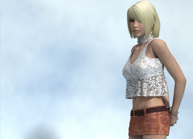 Обои картинки фото 3д графика, люди , people, фон, взгляд, девушка