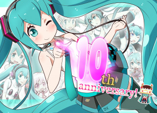 Картинка аниме vocaloid фон взгляд девушка