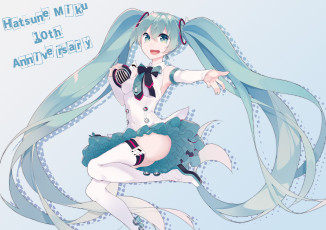 Картинка аниме vocaloid стиль прическа фон девушка